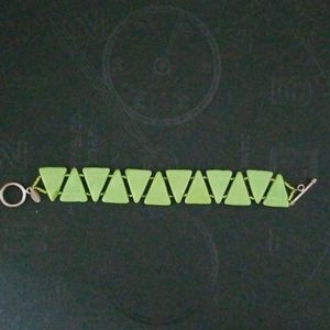 Mimi Beads Hand Made Mint Green Beaded Geometric Bracelet